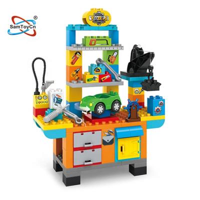 China Funny Building Toy 92 PCS Safety ABS Kids DIY Tool Rack Set Building Blocks Model for sale