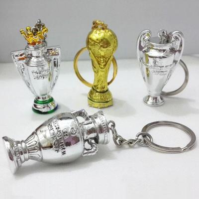 China Metal Soccer Trophy Cup Key Chain 4Pcs Souvenirs Metal Keychains for sale