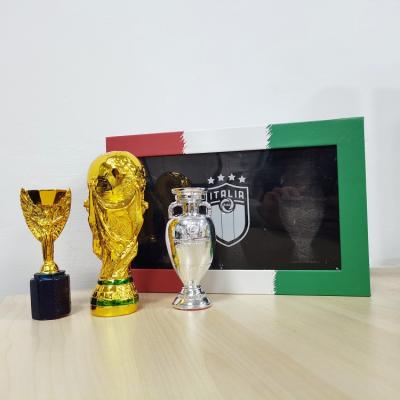 China Home Custom Resin Soccer Trophy Set Opens Trophy Box Of 3 Italy Champions Trophies For Soccer Fans Christmas Gift Souvenir for sale