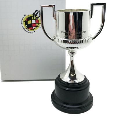 China Football Enthusiast Of 10Cm Mini Copa Del Rey Trophy Sports Football Cup Resin Trophy King Souvenir for sale