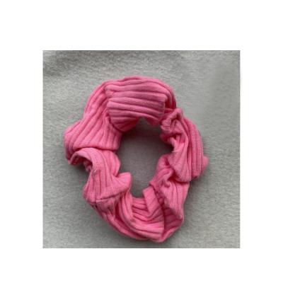 China High Elastic Cotton Hair Scrunchies Large Intestine Hair Ring Simple New Striped Knit Soft Wholesale Flower Tie Hair Scrunchies for sale