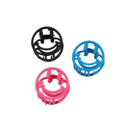 China Princess Cute Sweet Smiley Face Frosted Hair Clips Mini Metal Matte Hair Claw Simple For Girl for sale