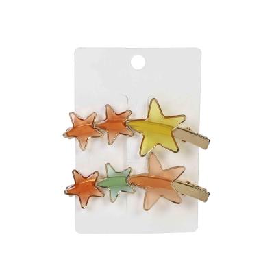 China Large Transparent Environmentally Friendly Transparent Star Hair Barrette Glitter Gold Star Barrette Hair Clips Hair Clips Grips For Women Long Hair for sale