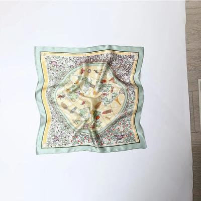 China Formal High Quality Luxury Design Accept Customized Logo Handkerchief Screen Print Serigraphy Pocket Silk Square for sale