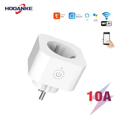 China EU Tuya Smart WIFI Plug 100-240V 10A EU Standard Residential/Multi-Purpose Portable Socket for sale