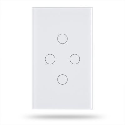 China Tempered Glass+PC WiFi App Wall Plastic Switch 4 Strip Smart Switch 110-240V USA Tuya for sale