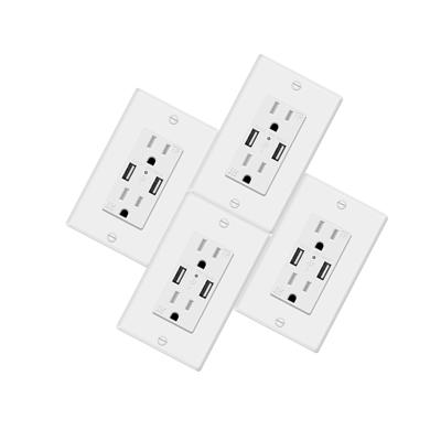 China Residential / General Purpose US 110V Wall Outlet Outlet With 4.2A Dual USB Charger for sale