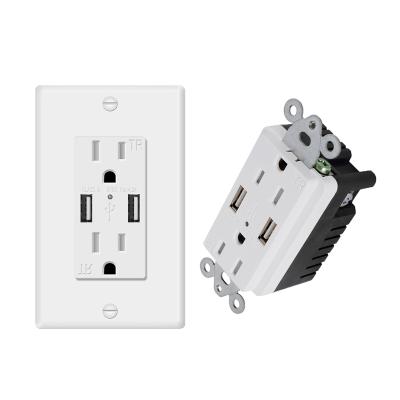 China 125V 15A Wholesale 4.2A USB Residential/General Purpose Duplex Wall Outlet for sale