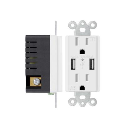 China Residential/General Purpose White Color 125V 15A Electrical Wall Outlet With USB for sale