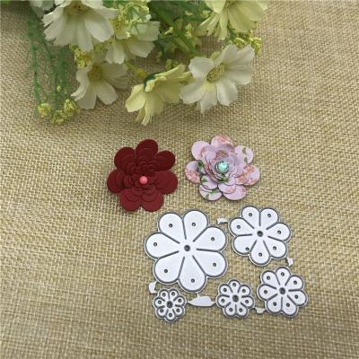 China 5pcs China Flower Metal Stencil Carbon Steel Die Cut Embossing Cutting Dies For Invitation Card Making Craft Cutting Dies for sale