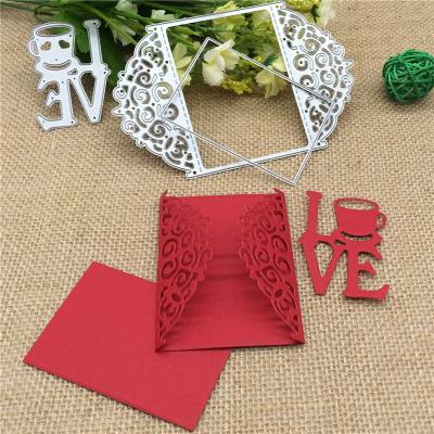 China 3pcs China Love Greeting METAL CUTTING DIES Stencil Scrapbooking Photo Album Card DIY Paper Embossing Craft for sale