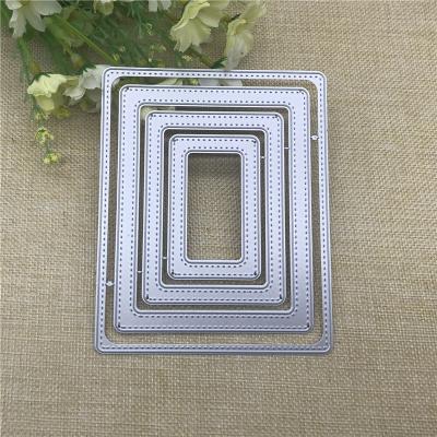 China China Stitched Rectangle Bottom METAL CUTTING DIES Stencil Scrapbooking Photo Album Card DIY Paper Embossing Craft for sale