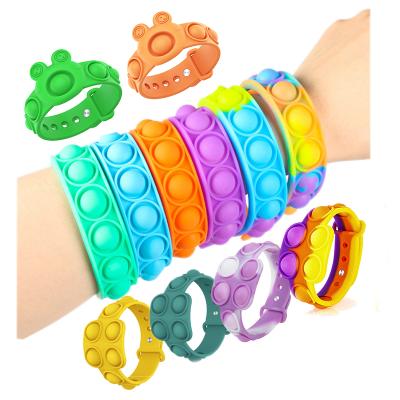 China New Kids Relaxation Silicone Adult Creative Squeeze Push Finger Sensory Toys Finger Press Wristband Restless Person Wristband Sensory Wristband for sale