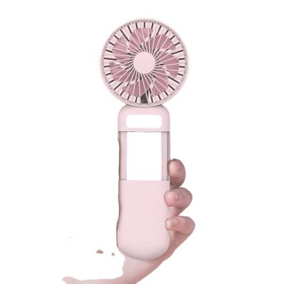 China Portable 3 in 1 mini fan bracket with rechargeable hand held fan 3d led fan and small hidden mirror for sale