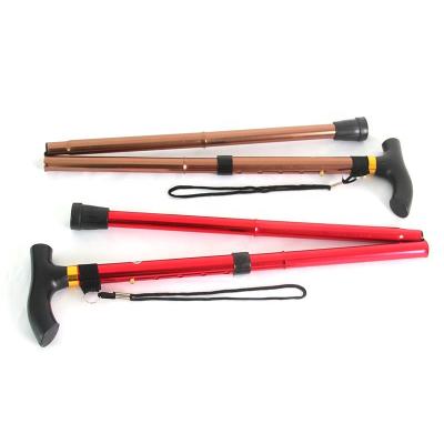 China Anti Skid Smart Handstand Folding Aluminum Convenient Folding Elder Walking Stick Cane With Light for sale