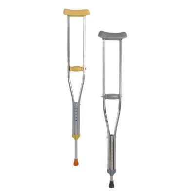 China Medical Aluminum Disabled Crutches Under Axillary Elderly Old Man Armpit Cane Adjustable Adjustable Crutches for sale