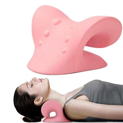 China Factory Price Convenient Neck Shoulder Chiropractic Relaxer Support Traction Pillow Cervical Stretcher For Pain Relief for sale