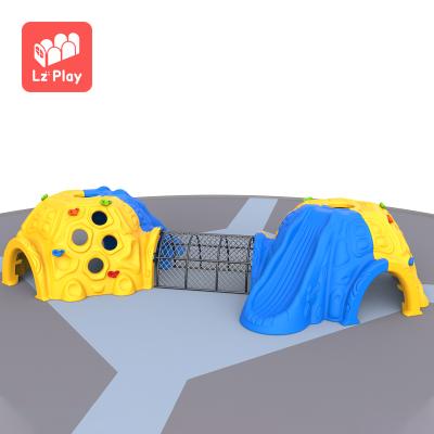 China LZplay Plastic Indoor Playground Kids Climbing Playground Plastic Frame With Slide for sale