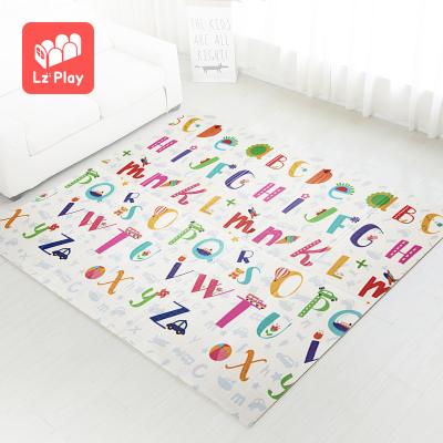 China LZplay Educational Soft Waterproof Toy Large Double Side Colorful Foldable Cartoon XPE Friend Custom Design Kids Felt Playmat for sale