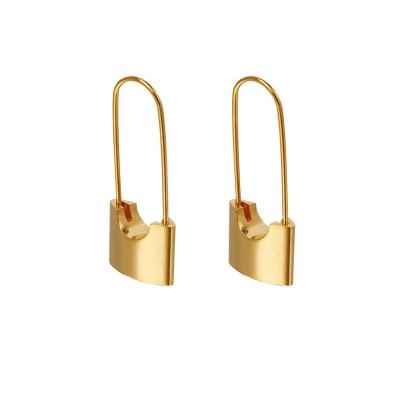 China Casual/Sporty 18k Gold Plated Stainless Steel Paper Clip Earring Stud, Jewelry Accessories for sale