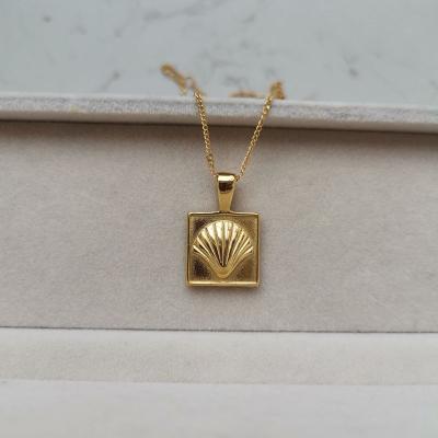 China High Quality Hiphop NANA 18k Gold Plated Fashion Accessories Stainless Steel Shell Necklace for sale