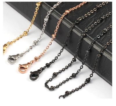 China NANA High Quality Punk Stainless Steel Necklace, Stainless Steel 2mm Gold Plated Chain 3mm Ball Necklace for sale