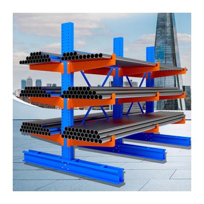 China Erector tube system-aluminum profiles steel shelving system industrial pipe shelf pipe storage cantilever rack for sale