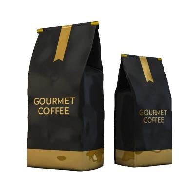 China Wholesale Customized BIODEGRADABLE Food Packaging Flat Bottom Bags Aluminized Kraft Paper Etching Printing Water Proof Degradable Coffee Bags for sale