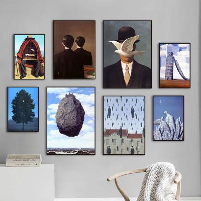 China Modern Surrealism Rene Magritte Classic Artwork Reproduction Wall Art Posters and Print Picture Canvas Painting Abstract Cuadros for sale