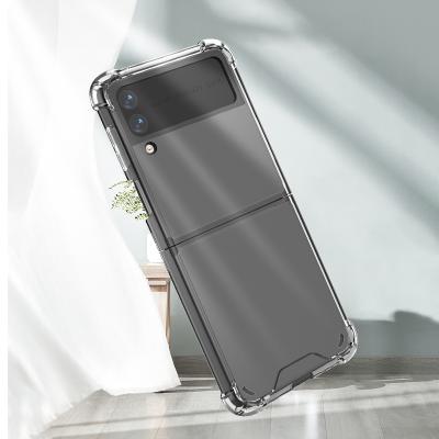 China Anti-fall New Luxury Next 2 In 1 Ultra-thin Shockproof Transparent Back Cover 1.5Mm Folding TPU PC Cell Phone Covers For Galaxy Z Flip for sale