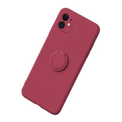 China Anti-drop Phone Case With Bracket Fits Liquid Full Lens Silicone Protective Case For iPhone 11 for sale