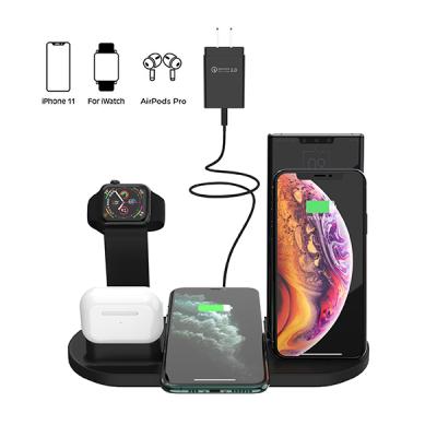 China High Speed ​​Fast 5 In 1 Wireless Charger With Logo For Cell Phone Iphone Customized 13 Airpods for sale