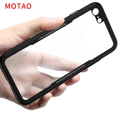 China Luxury Fancy Design Tempered Glass Cell Phone Cover 3 in 1 Clear Glass Phone Case For iPhone 8 Case For iPhone 7 for sale