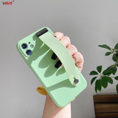 China Anti-drop Mobile Lanyard Phone Case Full Wrapped Solid Color Cell Phone Case For iPhone 12 pro for sale