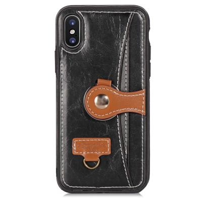 China Classic PU Leather Scratch Resistance Ultra Thin Slim Phone Case Cell Phone Case For iPhone X Case With Card Slot for sale