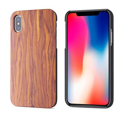 China Unique for iPhone X wood cases, wood case cover with real natural wood material for sale