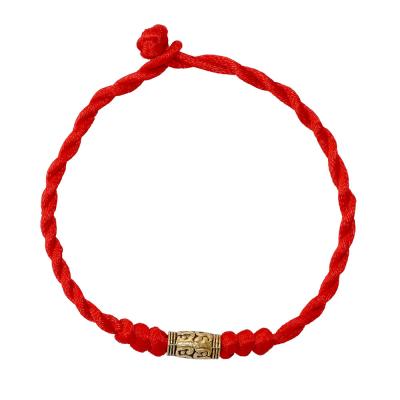 China Red Rope Environmentally Friendly Handwoven Bracelet Luck Bracelet With Alloy Transfer Beads Accessories Bracelet for sale