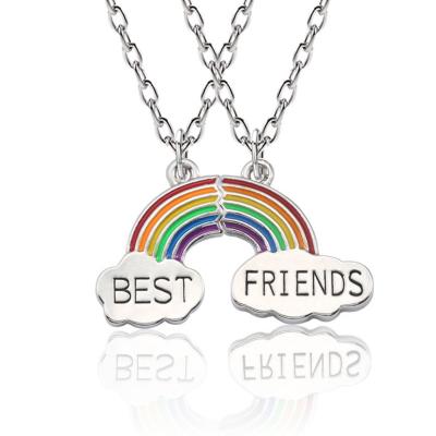 China Wholesale Environmental Friendly Jewelry Necklace Best Friend Rainbow Necklace Set Women Necklace for sale