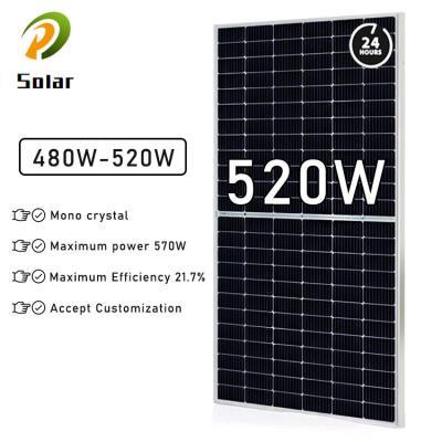 China Factory Customization Monocrystalline Silicon Panel 480W 490W 510W 520W Mono Photovoltaic Solar Power Panel for sale