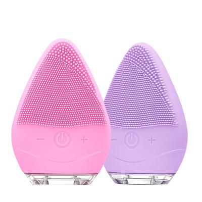 China Goodsky Mini Portable Waterproof Electric Sonic Acne Treatment Facial Silicone Massager Vibrating Cleansing Brush for sale