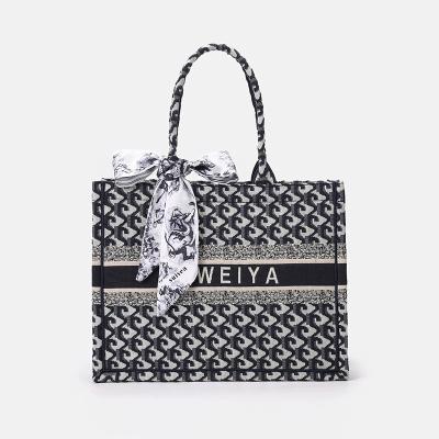 China 2023 new fashion knitted jacquard embroidery shoulder handbagtote handbags anti-theft bag tide large capacity tote shopping bag for women for sale