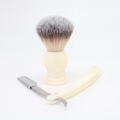 China Wet Shaving Brush JDK Shaving Set Brush Synthetic Shaving Brush Supplier White Handle Hair Brush For Men for sale