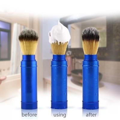 China Shaving Brush Colorful Metal Handle Synthetic Air Mens Badger Beard Grooming Shaving Kit for sale