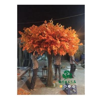 China Good Quality Materials 2meter Eco-friendly Red Artificial Maple Tree For Decoration With Fiberglass Trunk for sale