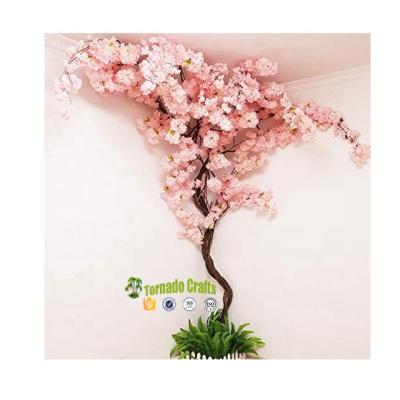 China Eco-friendly Cherry Blossom Tree Pink Big Sakura Artificial Flower Set Material Wedding Background Wall Decoration Shop Window Decor for sale