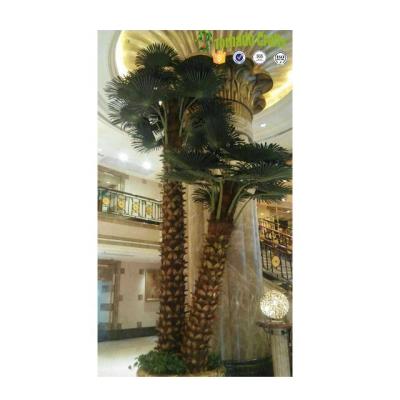 China Eco-friendly Materials Artificial Washington Palm Tree With Real Bark And Fabric Leaves for sale