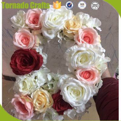 China 2018 Custom Touch Door Hanger Flower Letter Baby Shower Natural Floral Garland For Wedding Decoration for sale