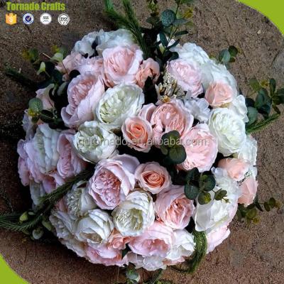 China High Quality Environmental Friendly Artificial Rose Flower Ball For Bride Bridesmaid Artificial Hands Wedding Bridal Rose Bouquets for sale