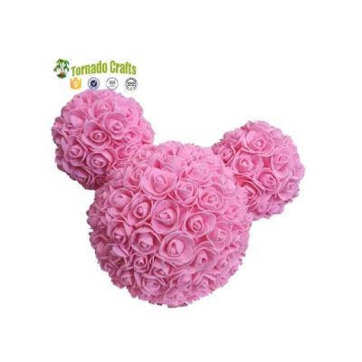 China Environmental Friendly Modeling Styrofoam Styrofoam Pink Foam Mickey Mold Rose Flowers For Valentine's Day Gifts for sale