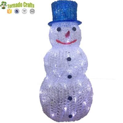 China Christmast Ornament Singing Party Acrylic Musical Led Light Up Frosty The Snowman Xmas Christmas Motion Activated Statue for sale